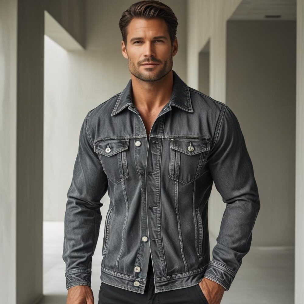 Denim Shirt Jacket – Stone Wash - Image 2