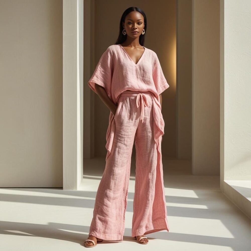 Linen Co-ord Set – Blush Pink - Image 2