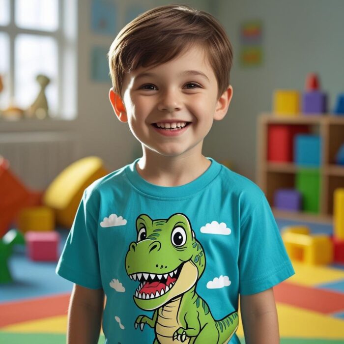 Graphic Print Cotton Tee – Dino Fun (Boys)